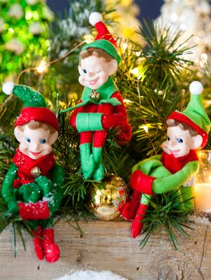 Classic Christmas Elves from Memory Lane | Package of 3 Ornaments