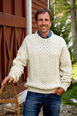 Mens Irish Sweater | Aran Merino wool | Vermont Country Store