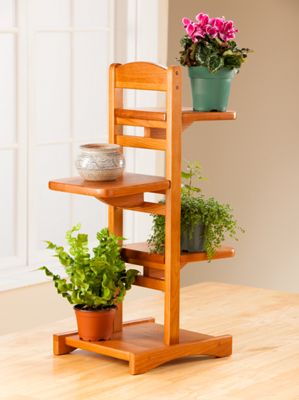 Multi-Tier Display Shelf Stand | Solid Hardwood Tiered Display Stand